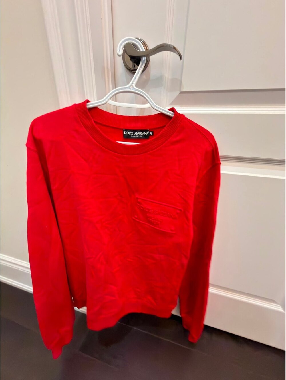 Dolce & Gabbana Red Cotton Sweatshirt Made in Italy Size 48